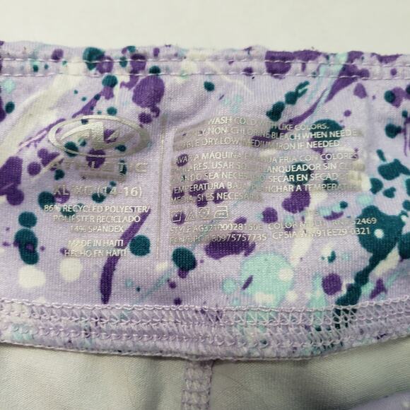 Athletic Works Leggings Girls XL 14-16 Purple Multicolor Paint Splatter Active - Picture 3 of 14